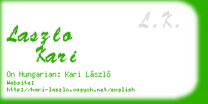 laszlo kari business card