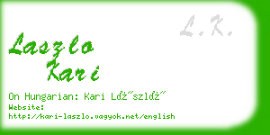 laszlo kari business card